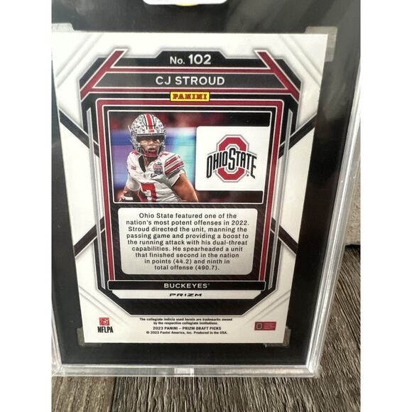 2023 Panini Prizm Draft Picks Gold Ice Prizm- #102 C.J. Stroud (RC) - Picture 2 of 2